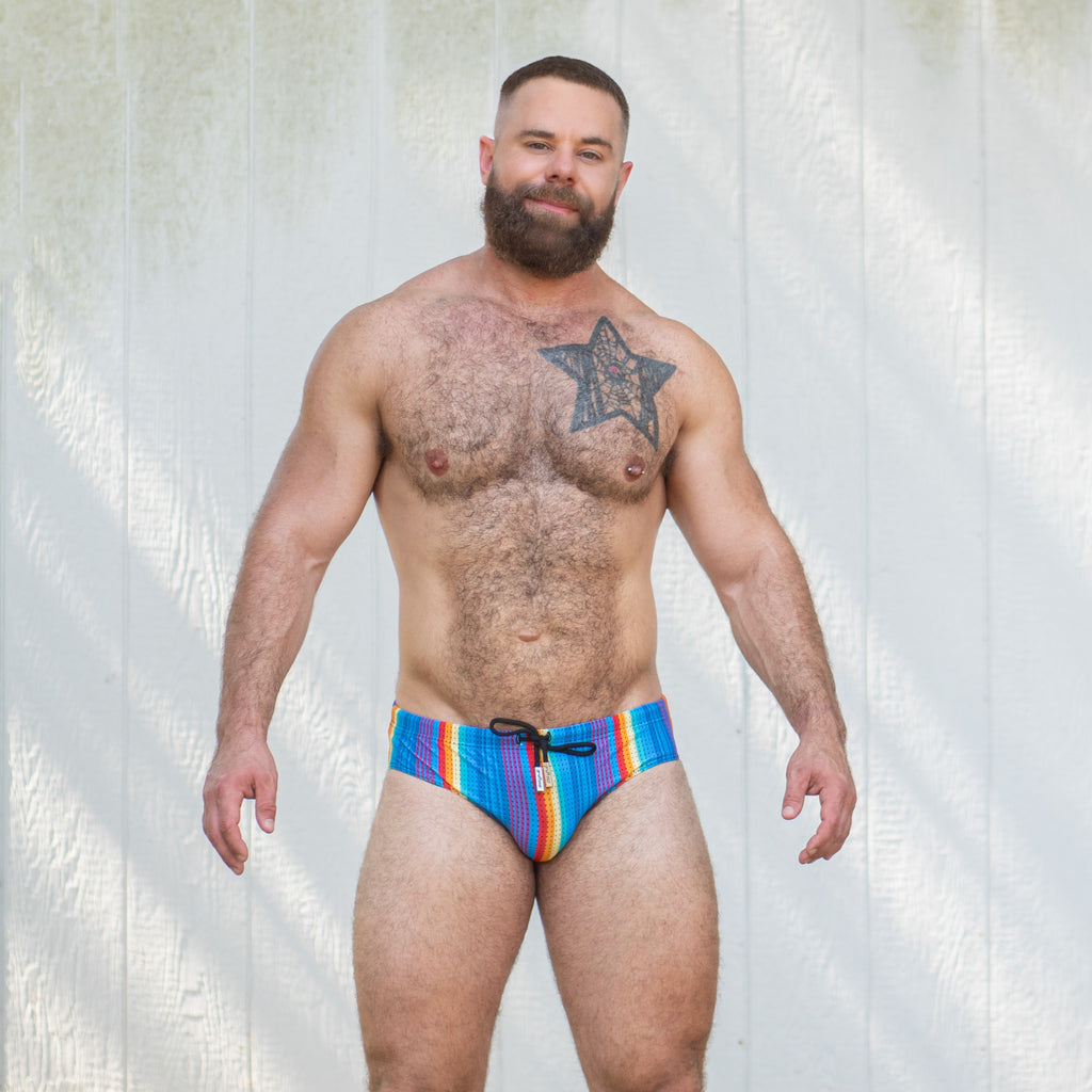 Bulge Boost Swim Brief - Rainbow Ripple