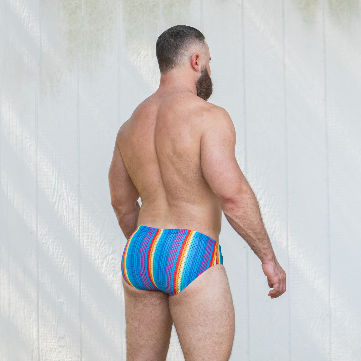 Bulge Boost Swim Brief - Rainbow Ripple