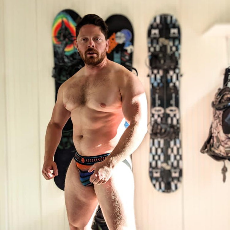 Garret wearing Prism Jockstrap by Gruff Pup