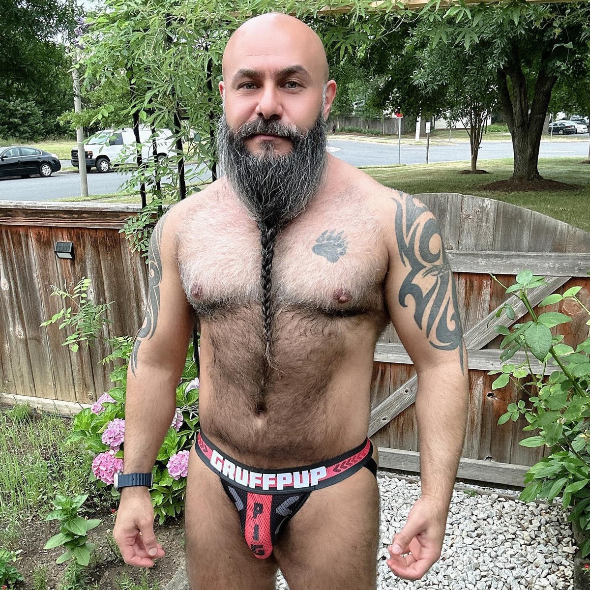 Gilbert wearing Gruff Pup Pig Pen Jockstrap by Gruff Pup