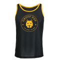 logo-black -> The gruff pup logo proudly displayed on this gay mesh tank top