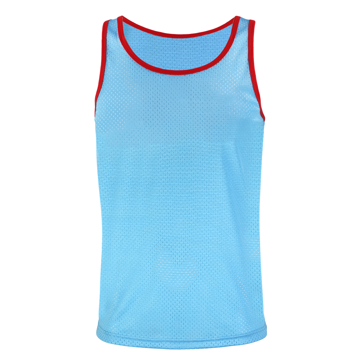 blank-blue -> Blue Mesh Tank Tops are flattering on a variety of skin tones