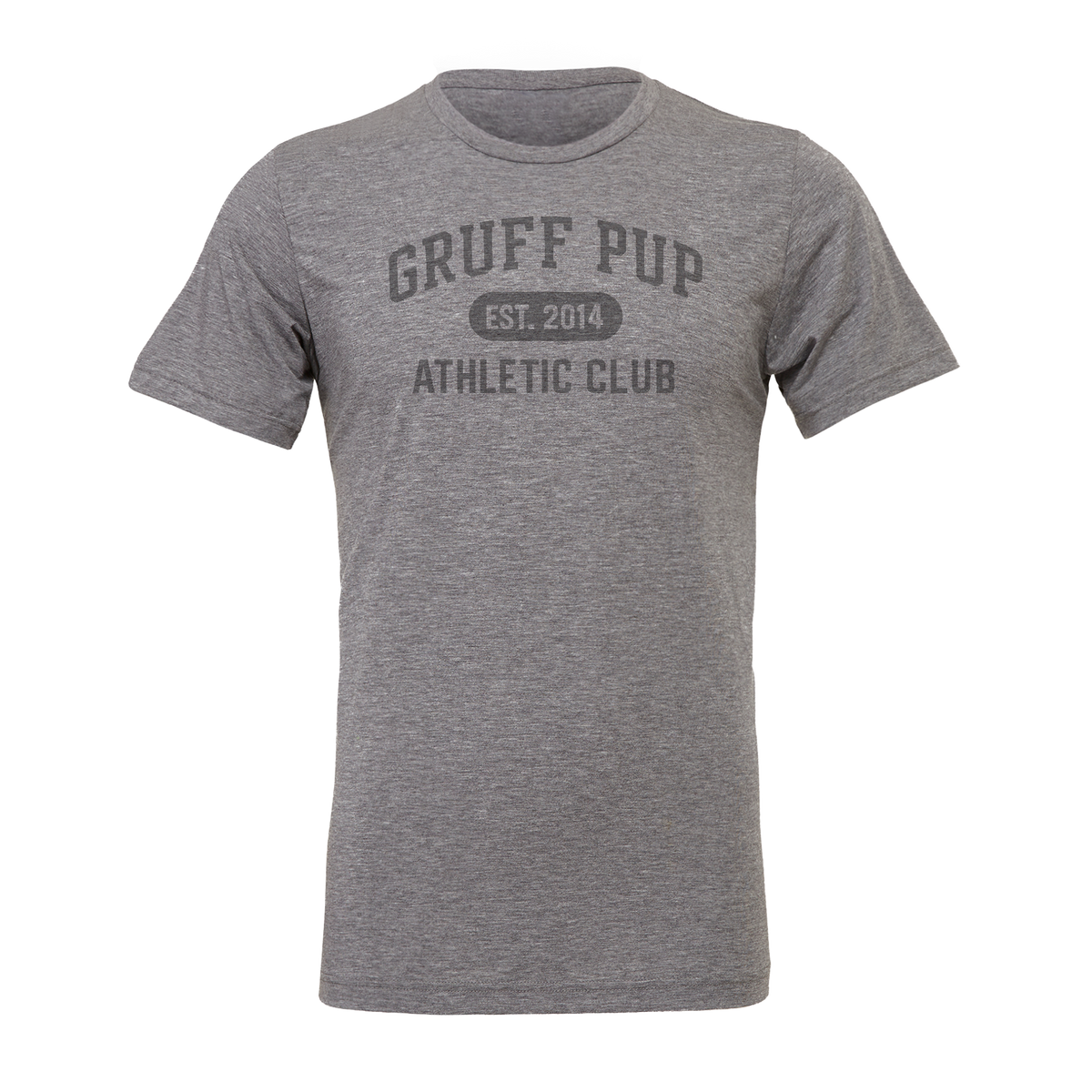 Athletic Heather Tri-Blend -> Gruff Pup Athletic Club Tee shown in Athletic Heather Tri-Blend