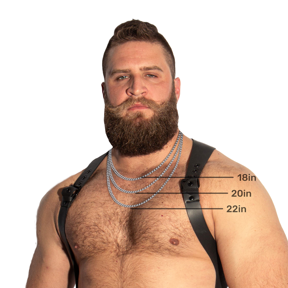 Grant in a 7mm, 22in Gruff Pup chain - such a handsome bear woof!