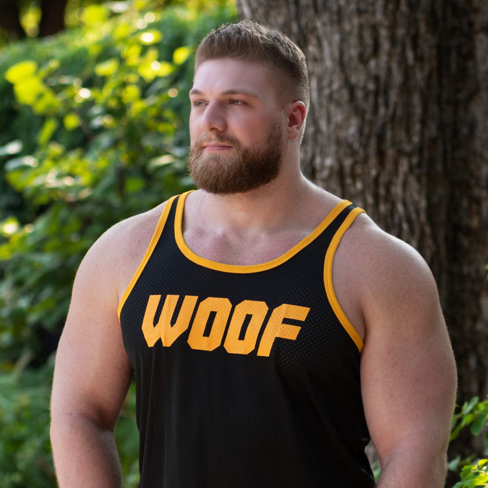 woof-black -> The Woof Air Tank in Black, featuring a very handsome Riley
