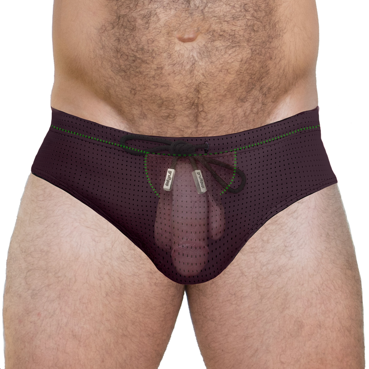 Bulge Boost Swim Brief - Burgundy — Inside View