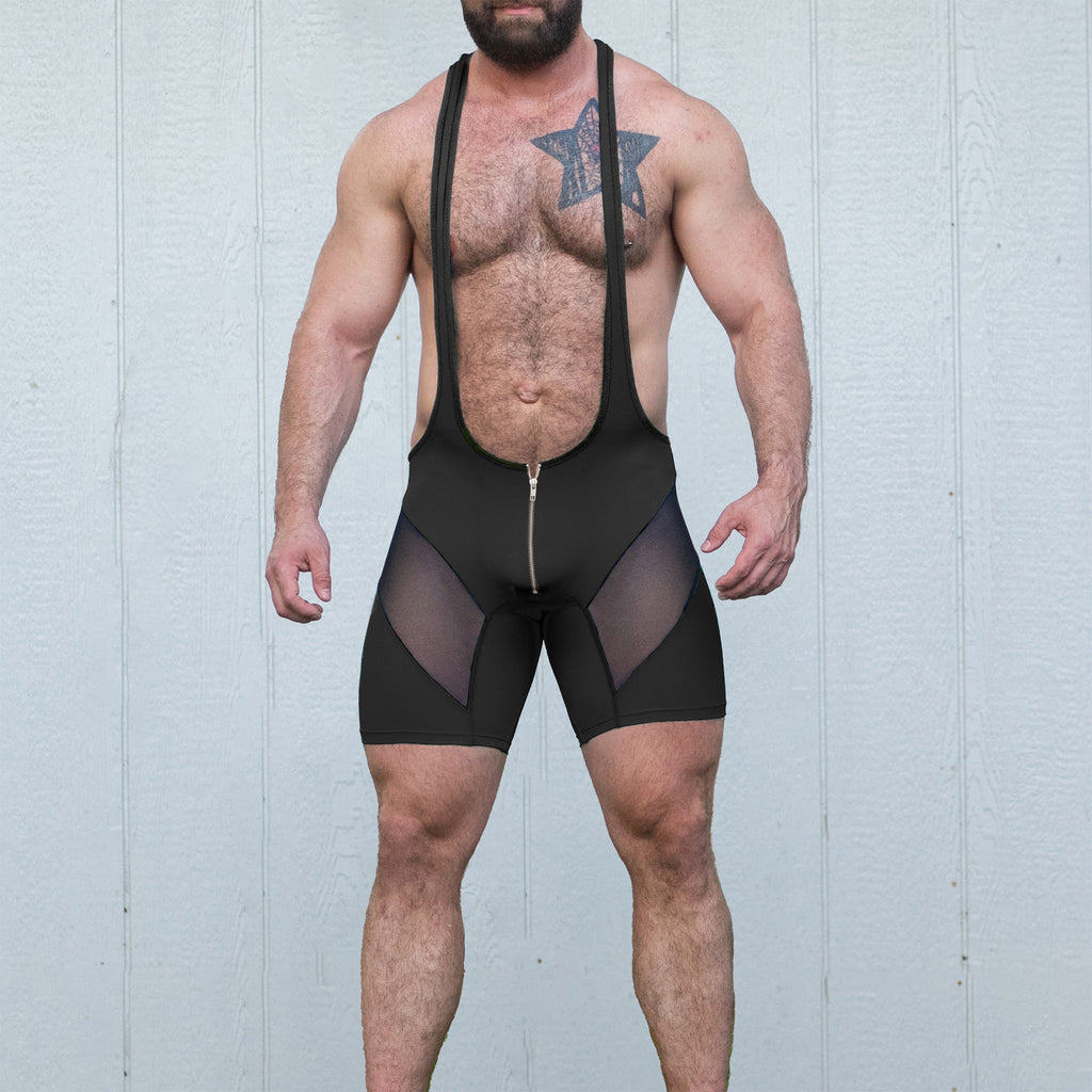 Gruff Pup proudly brings you a Wrestling Singlet with a Zipper Pouch for Easy Access
