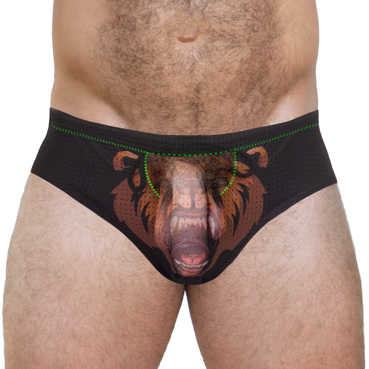 Bulge Boost Swim Brief - Grizzly — Inside View