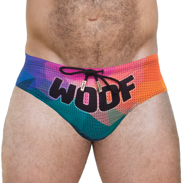 Bulge Boost Swim Brief - Woof Prism — Outside View